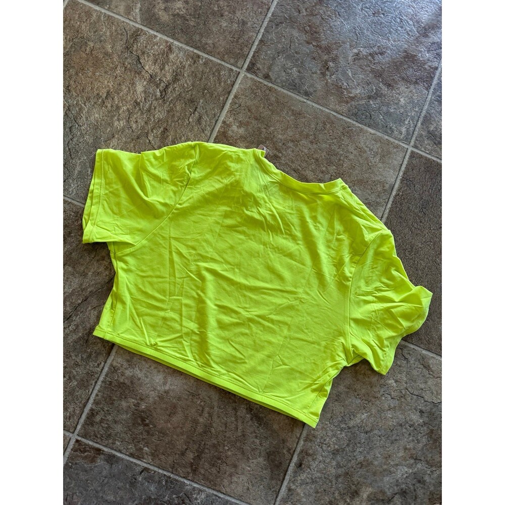 Skims Fits Everybody Super Cropped T-Shirt Neon Lime Size XL - Picture 10 of 11